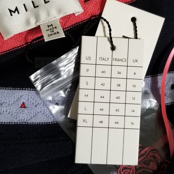 Nwt Milly Striped Pointelle Knit Midi Dress M Womens Coastal Resort Yacht Club - Picture 10 of 13